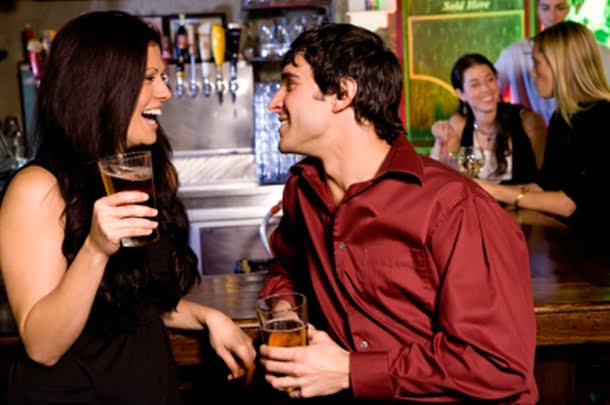 Couple Laughing in Bar